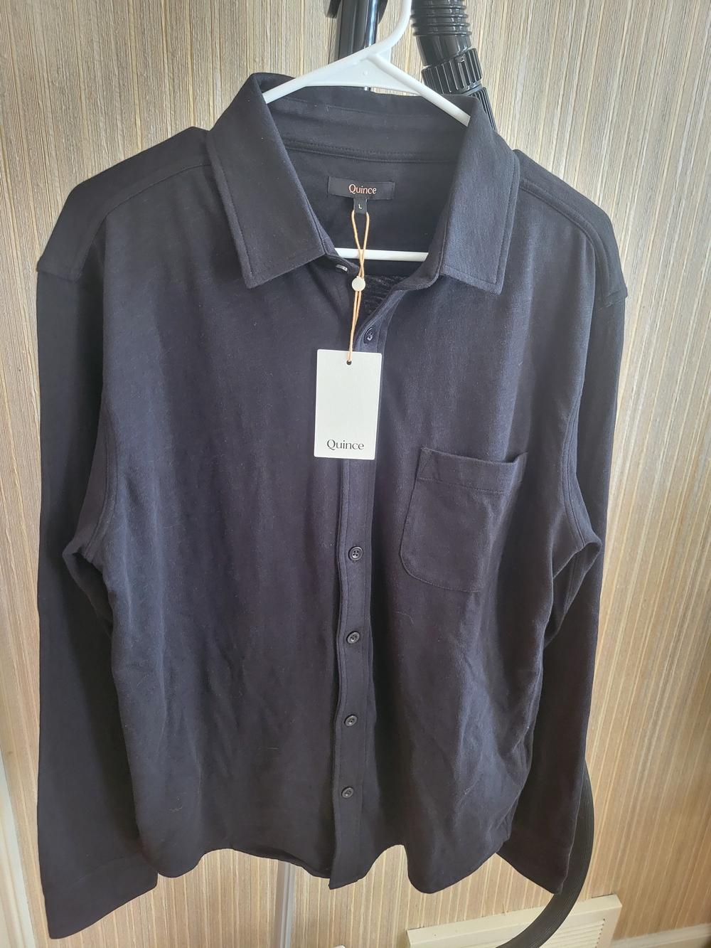 Quince 100% Cotton Men’s Black Button-Up Slub Long Sleeve NWT Large